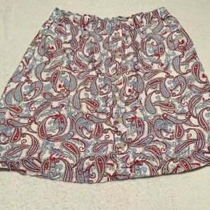 Liz Claiborne Red and Blue Paisley Mini Skirt